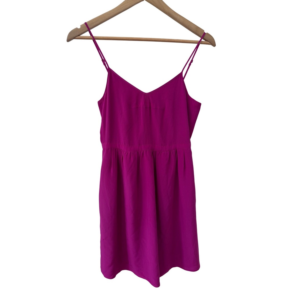 Madewell Silk‎ Cami Mini Dress 0 Magenta Purple Pockets V-Neck